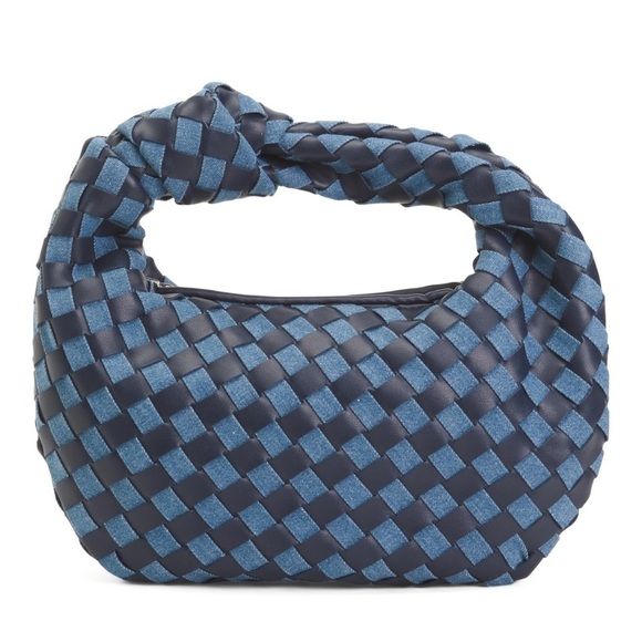 ๐๐NWT-URBAN EXPRESSIONS DENIM TRACY WOVEN KNOT CLUTCH๐๐ - Picture 4 of 17